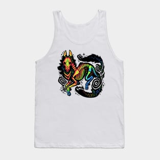 Rainbow Wolf Skeleton Tank Top